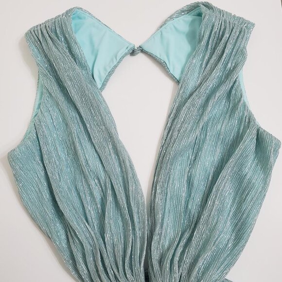 PatBO Womens Lurex Sleeveless Cutout Gown Maxi Dress Size 4 Sea Foam Sexy - Picture 10 of 16